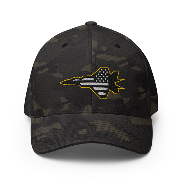 F4 Phantom Fighter Plane American Flag Structured Twill Cap, second view