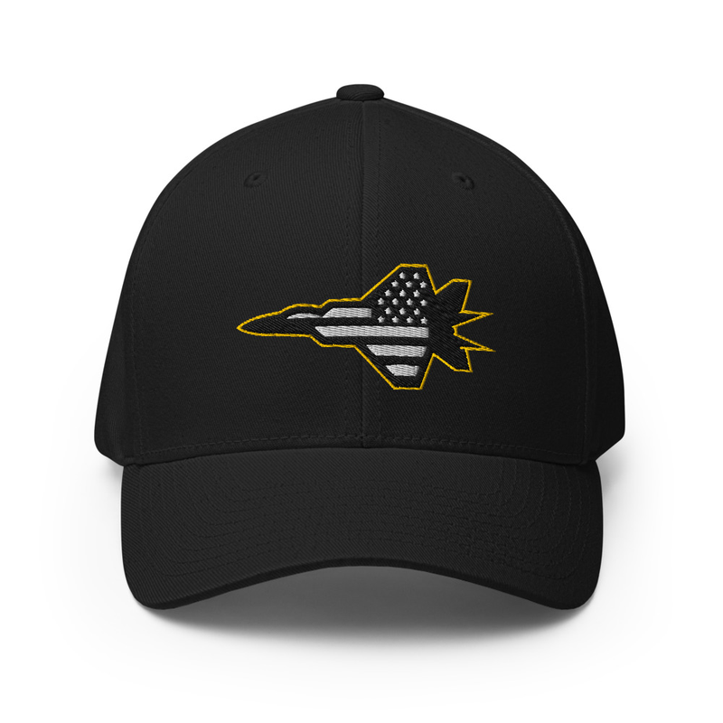F4 Phantom Fighter Plane American Flag Structured Twill Cap