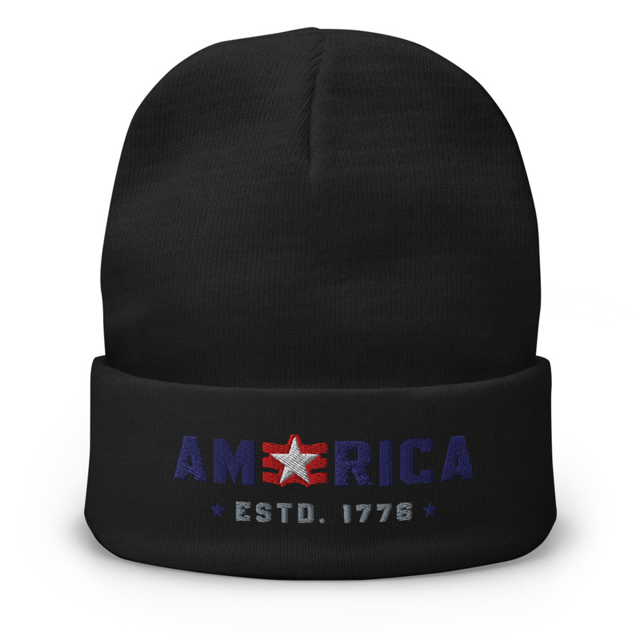 America Estd. 1776 Embroidered Beanie, second view