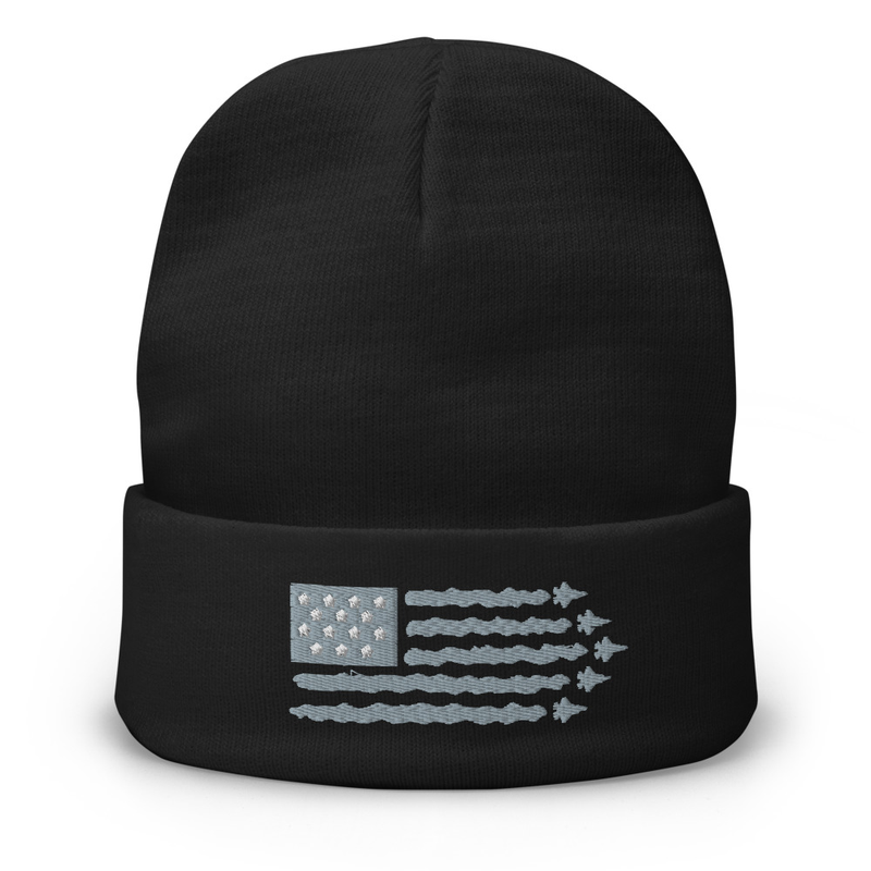 Flight Formation American Flag Embroidered Beanie