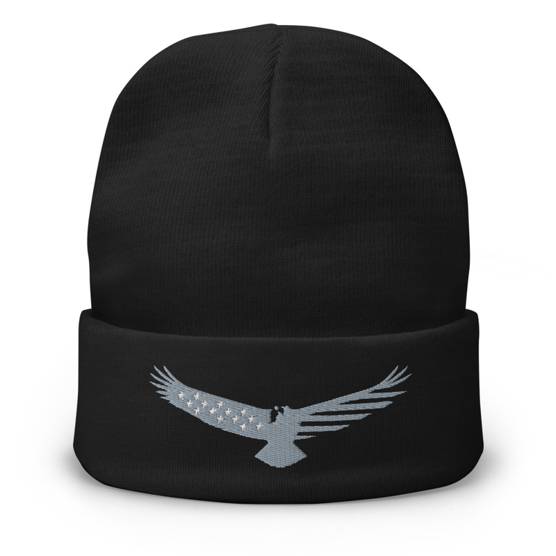 Eagle Wingspan Patriotic Embroidered Beanie
