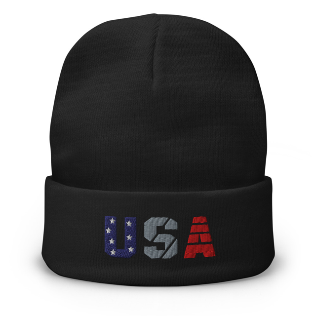 United States of America Acronym Embroidered Beanie, second view