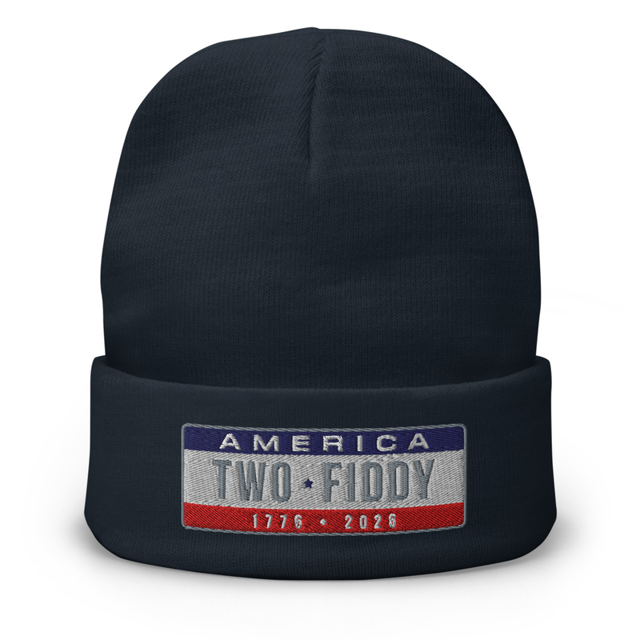Plate America Two Fiddy Embroidered Beanie, second view