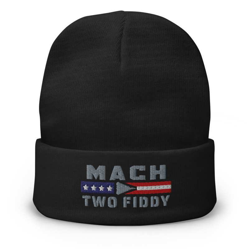 Mach Two Fiddy Embroidered Beanie