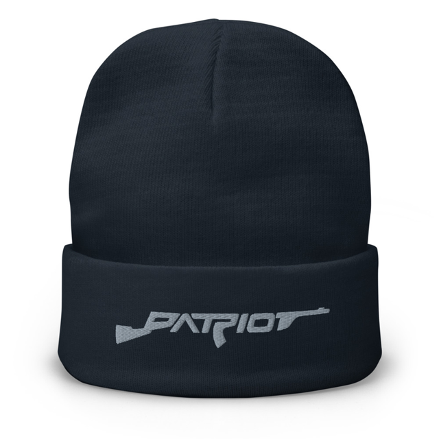 Patriot Rifle Gun Embroidered Beanie, second view